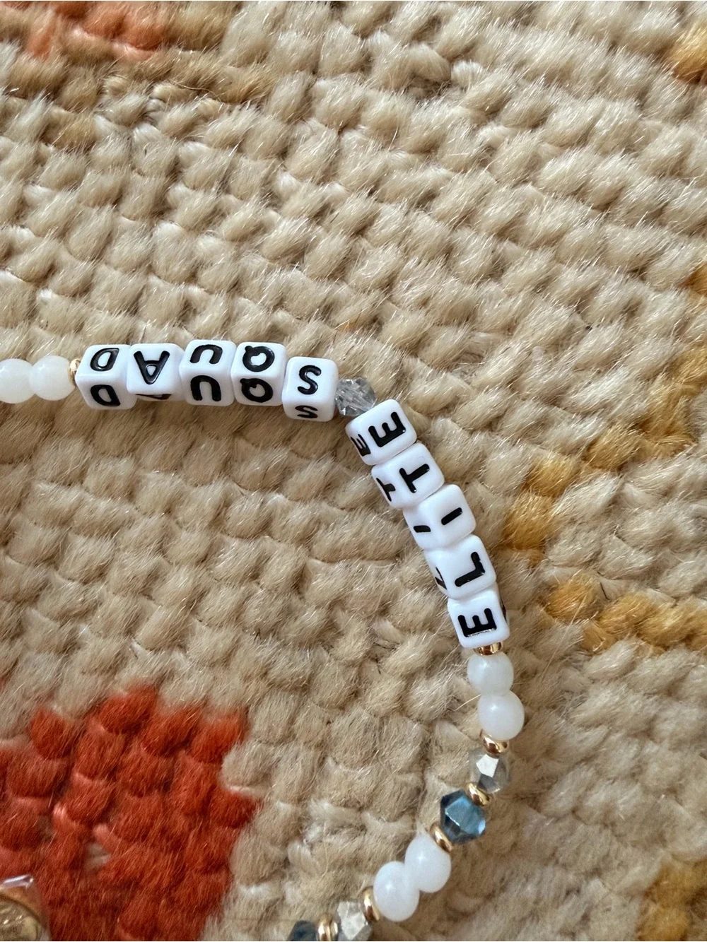 WOLF Beaded 'ELITE' Bracelet with White and Black Letter Beads